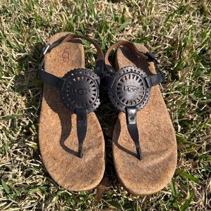UGG Black and Brown Sandals